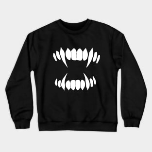 Cartoon monster sharp teeth fangs Crewneck Sweatshirt